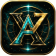 Xa7 Game app logo with a premium gold and teal metallic emblem on a glowing cosmic background.